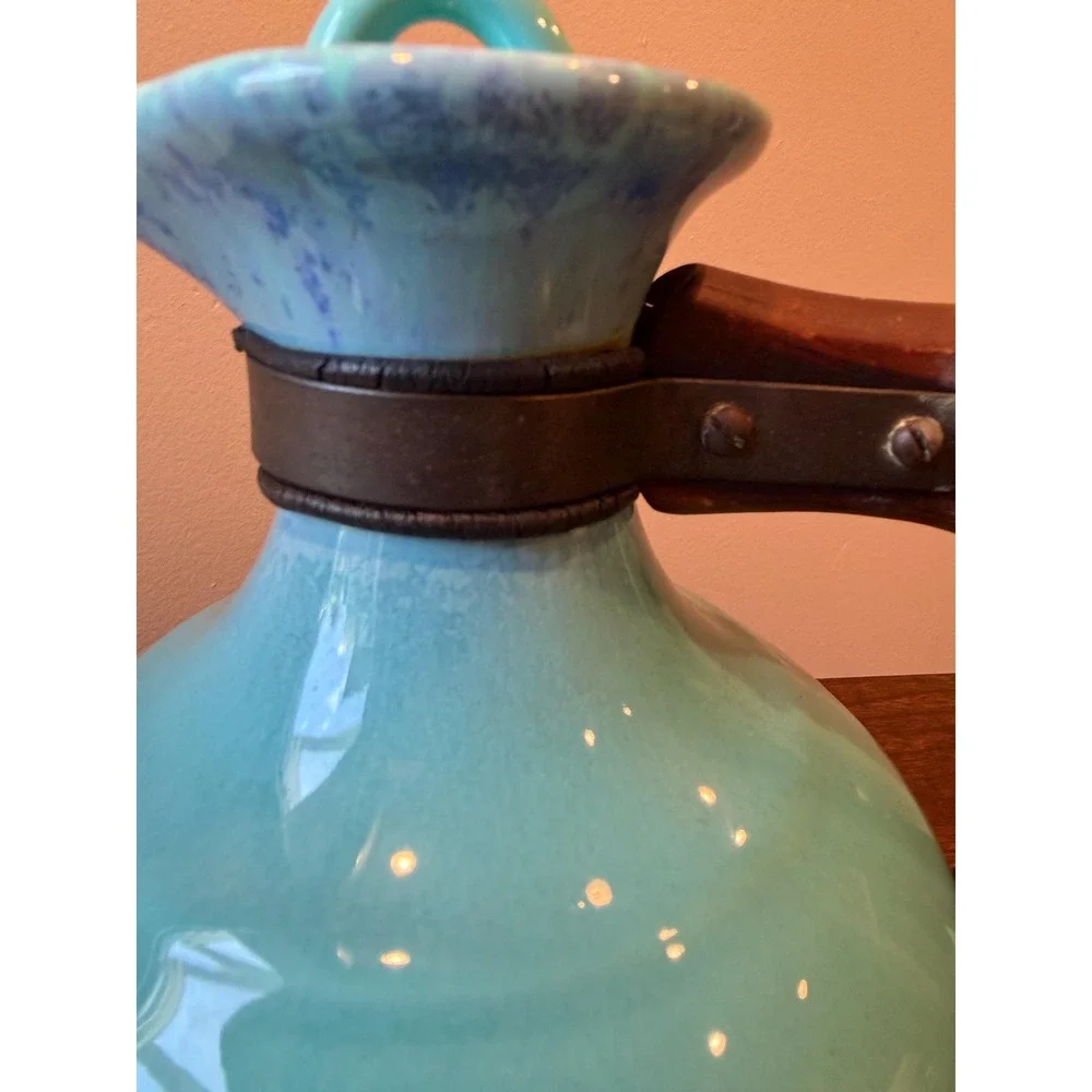 Vintage Gladding McBean El Patio Glacial Blue Drip Glaze Coffee Carafe
